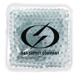 Square White Hot/Cold Pack w/Gel Beads with Logo