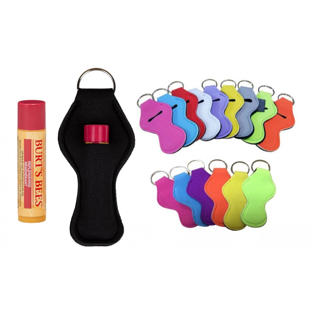 Full Color Lip Balm Holder Keychain with Logo