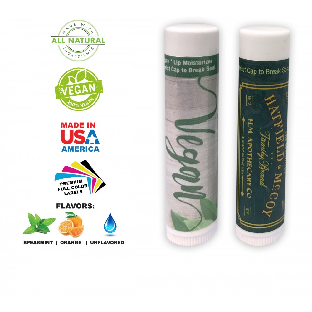 Vegan ORANGE Lip Balm with Logo