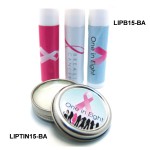 Promotional,Custom Imprinted Breast Cancer Awareness SPF 15 Lip Balm Stick