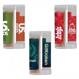 Wooden Toothpicks with Natural Lip Moisturizer with Logo