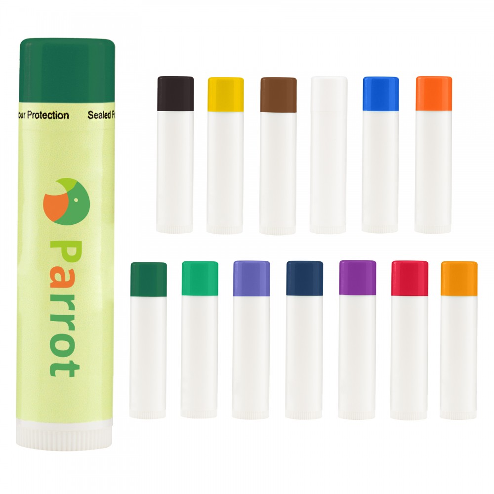 Natural Beeswax SPF30 Lip Balm --- Colored Cap Logo Branded Natural Beeswax SPF30 Lip Balm --- Colored Cap Logo Branded