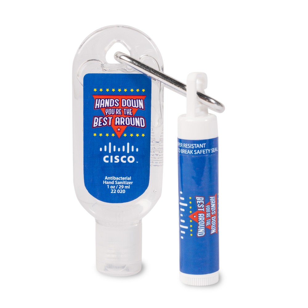 Fresh and Clean Lip Balm Sanitizer Combo with Logo
