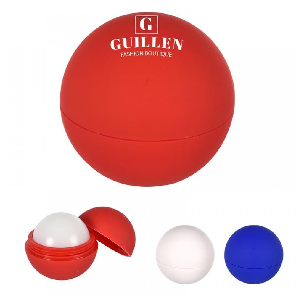 Rubber Sphere-Encased Lip Balm with Logo