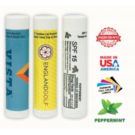 Logo Branded BEE'S Beeswax SPF15 PEPPERMINT Lip Balm  Logo Branded BEE