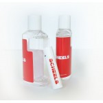 Personalized 2 oz Duo Bottle with Clear Gel Sanitizer and SPF 15 Lip Balm in White Tube