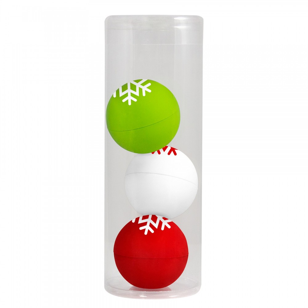 Custom Printed Metallic Lip Balm with Keychain 4 Pack Set in PVC Tube Custom Printed Metallic Lip Balm with Keychain 4 Pack Set in PVC Tube