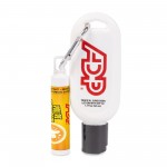 Logo Branded Sunscreen and Lip Balm Combo on Carabiner