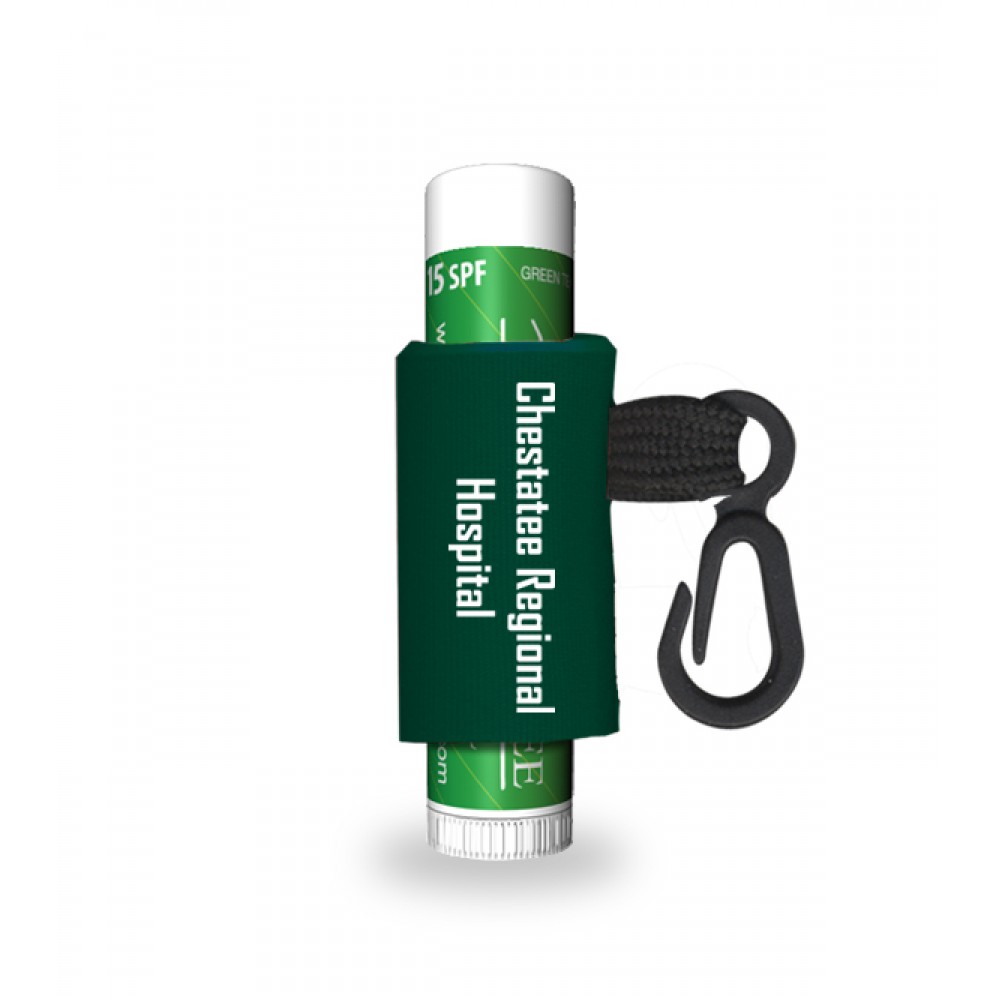 Custom Printed Chap Ice Green Tea SPF 15 Lip Balm W/ Custom Leash & Label Custom Printed Chap Ice Green Tea SPF 15 Lip Balm W/ Custom Leash & Label