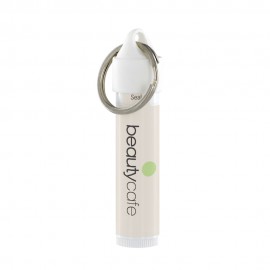 Economy Lip Balm In White Tube W/ Split Ring with Logo