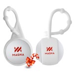 Candy Cane Lip Balm w/Silicone Carabiner Custom Imprinted