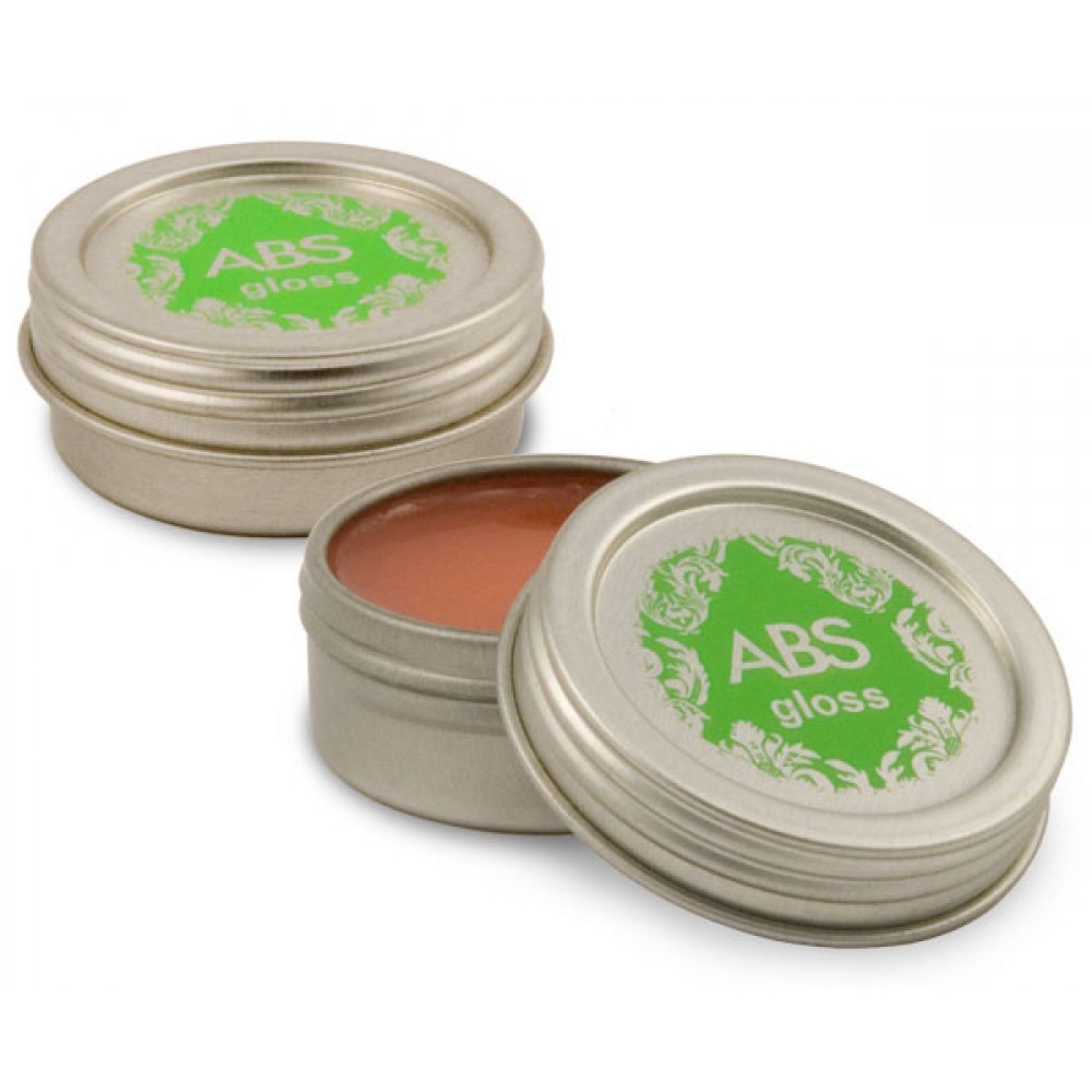 .5 Oz. Round Gloss Lip Balm Tin - Petroleum-Free Custom Imprinted .5 Oz. Round Gloss Lip Balm Tin - Petroleum-Free Custom Imprinted