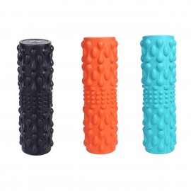 Fitness Electric Yoga Pillar Vibrating Yoga 5 Speed Massage Foam Roller Alleviate Muscle Fatigue with Logo
