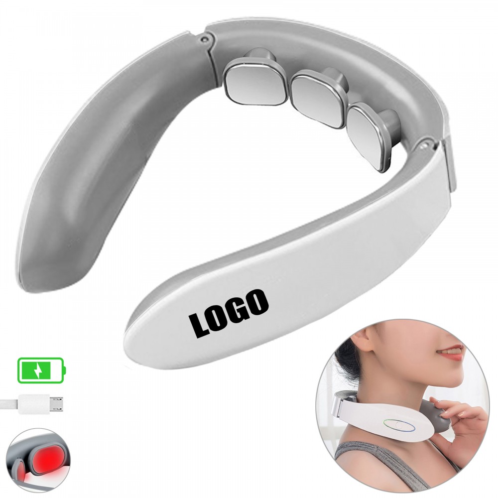 Personalized Rechargeable Electric Pulse Neck Massager With Heat Therapy
