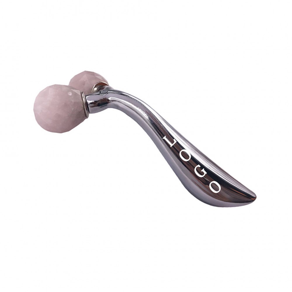 Metal Handle 3D Jade Face Massager Roller with Logo