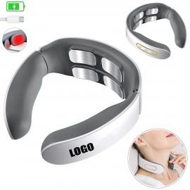 4 Heads Rechargeable Electric Pulse Neck Massager With Heat Therapy with Logo