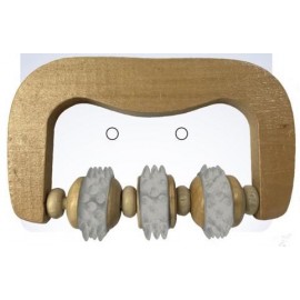 Vivitar Handheld Wood Rolling Massager with Logo