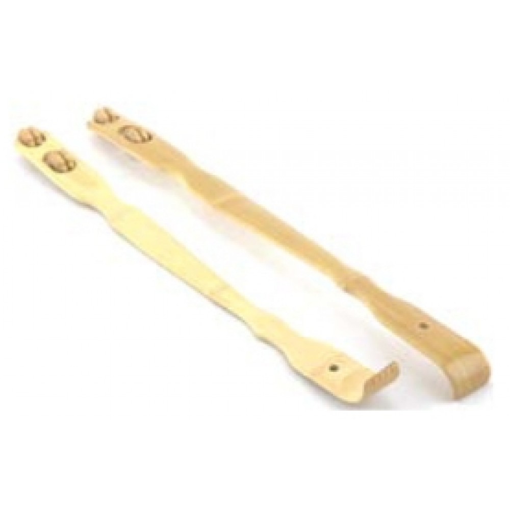 Bamboo Back Scratcher with Knobby Roller Massager Custom Imprinted
