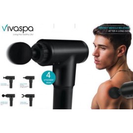 Vivitar Handheld Deep Tissue Black Percussion Massager with Logo
