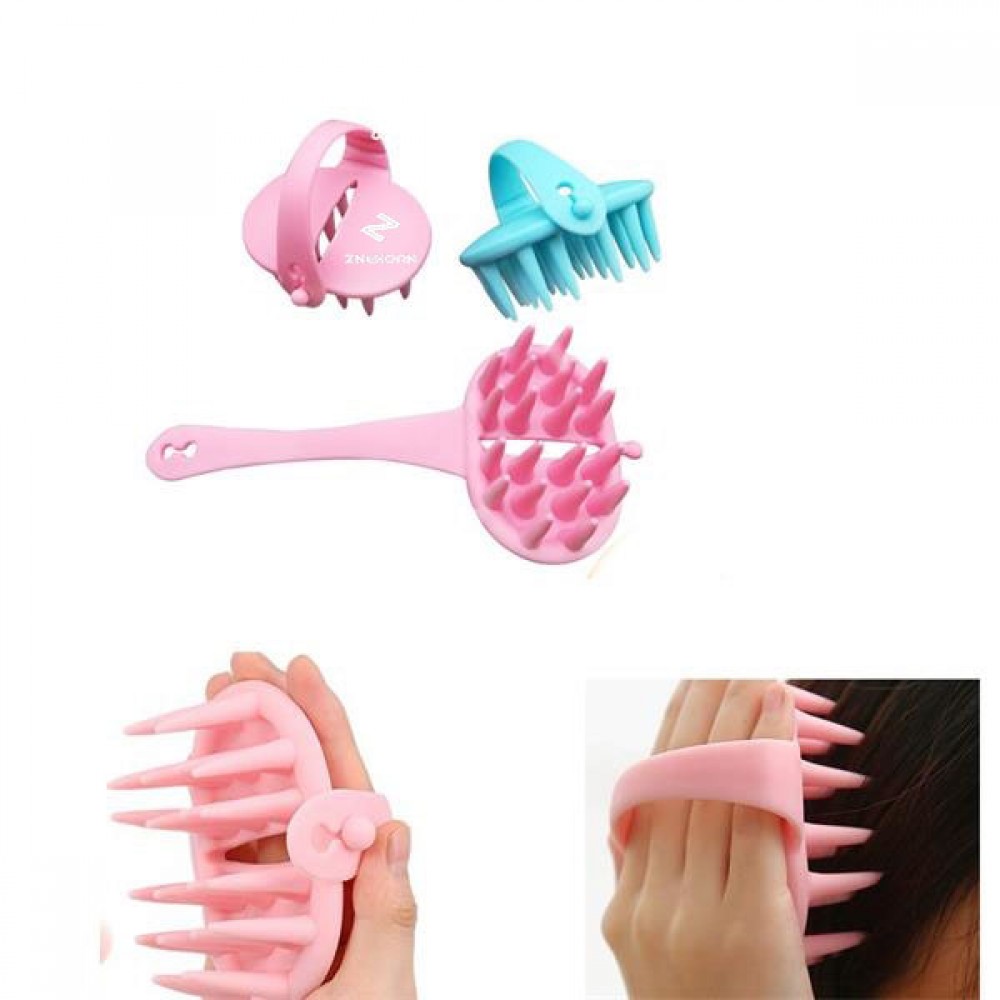 Logo Branded Silicone Shampoo Scalp Massage Brush With Easy Handle Logo Branded Silicone Shampoo Scalp Massage Brush With Easy Handle