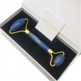 Blue Aventurine Jade Roller with Logo