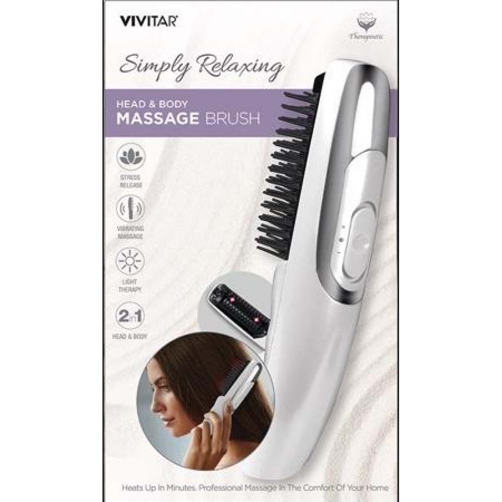Vivitar Head & Body Therapeutic White Massage Brush with Logo