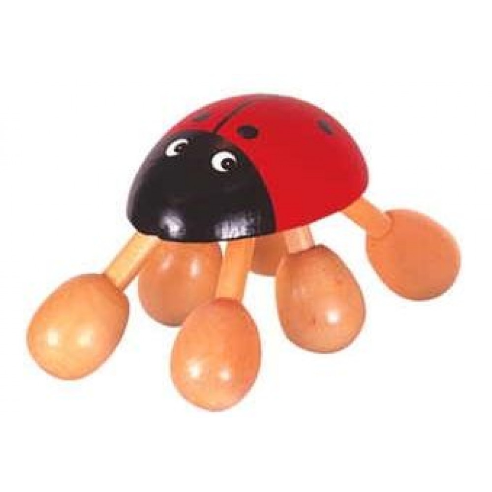 Lady-Bug Wooden Massager with Logo