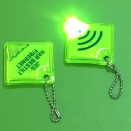 LED Flashlight PVC Reflective Diamond Keychain with Logo