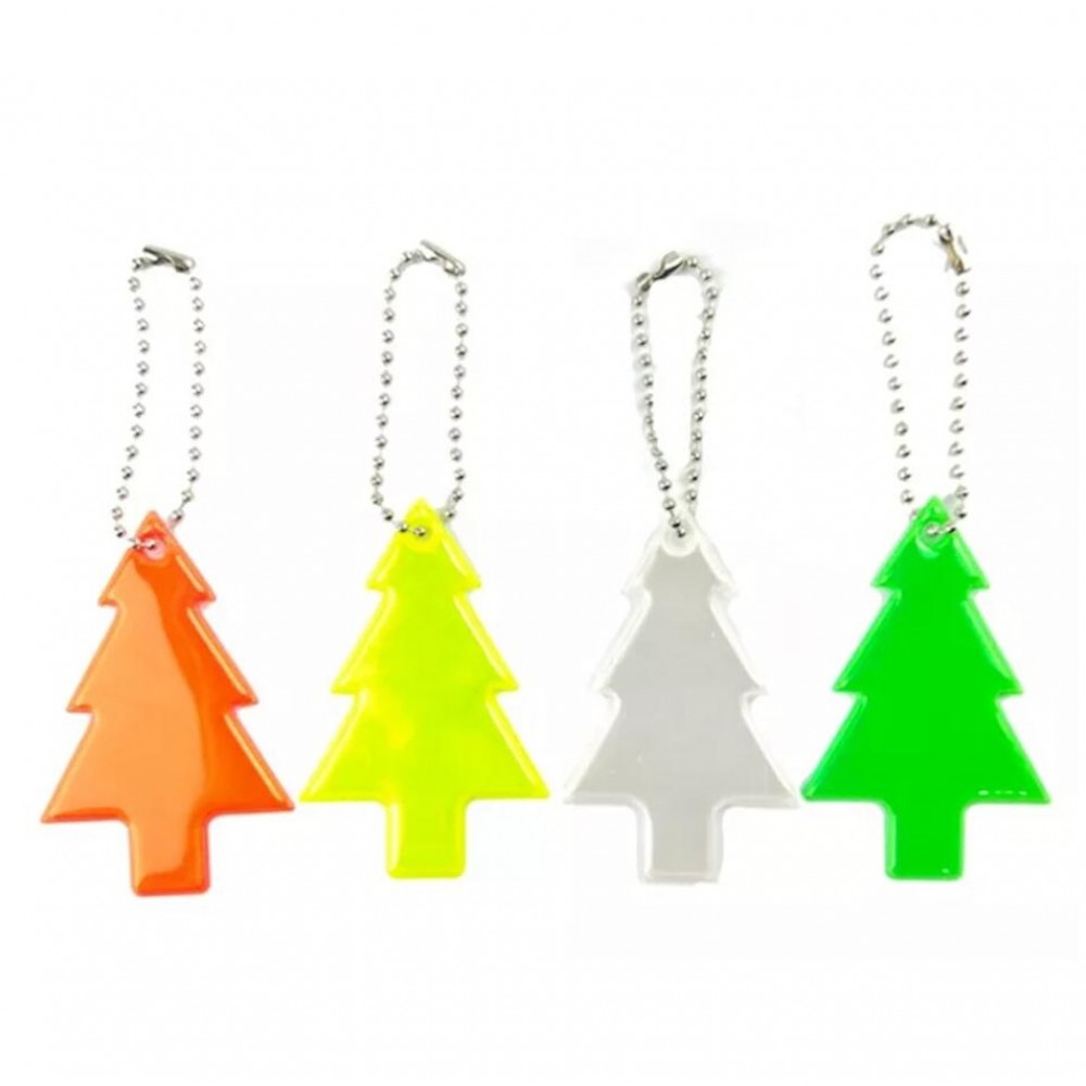 Christmas Tree PVC Reflective Keychain with Logo