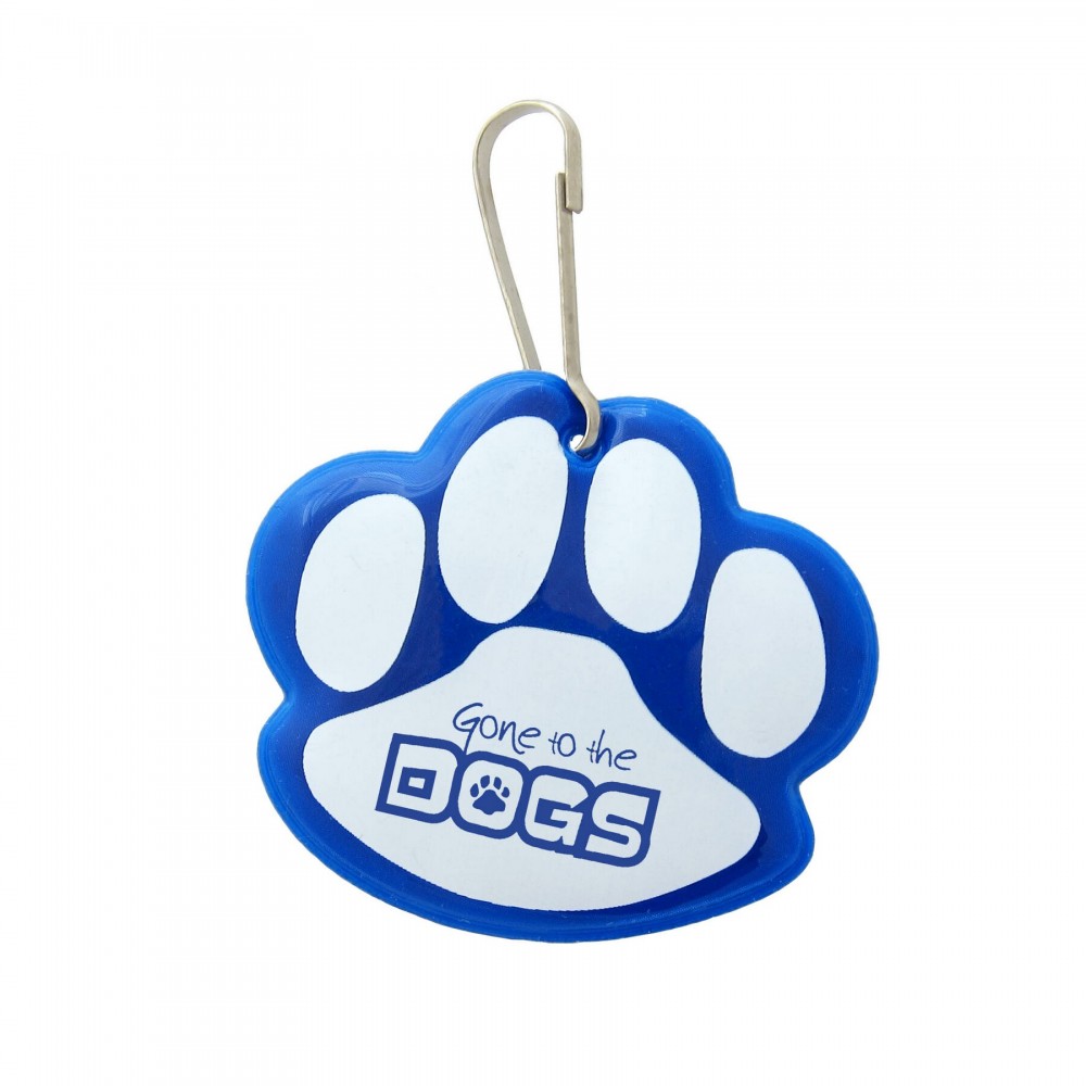 Custom Printed Paw Shaped Reflective Collar Tag Custom Printed Paw Shaped Reflective Collar Tag