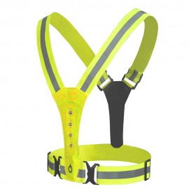 Elastic LED Adjustable High Visibility Reflective Velt with Logo