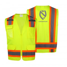 Hi-Vis Safety Vest With 4 Pockets with Logo