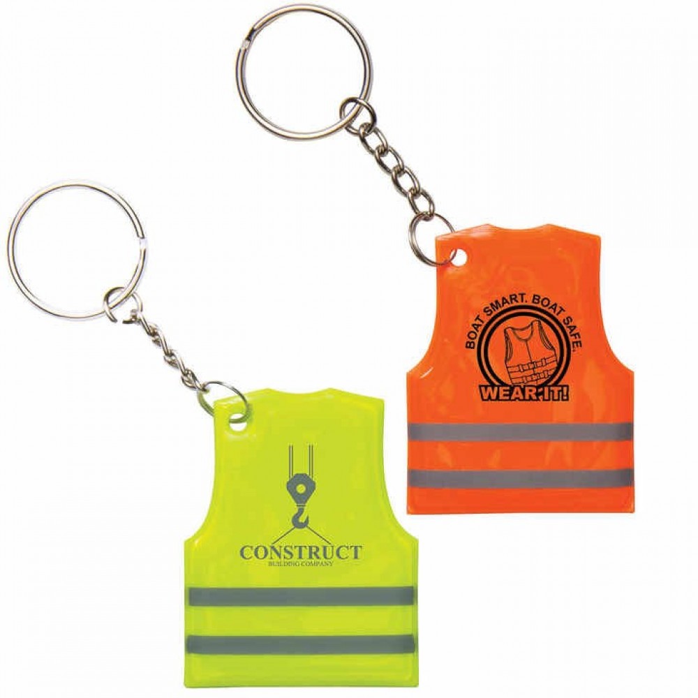 Reflective Safety Vest Key Chain with Logo Reflective Safety Vest Key Chain with Logo