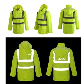 Reflective Waterproof Safety Rain Jacket with Logo