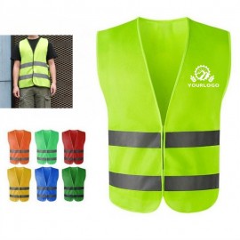 High Visibility Reflective Safety Vest One Size Fits Most with Logo