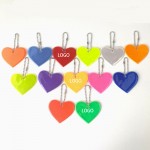 PVC Night Riding Reflective Heart Pendant Safety Reflector with Logo