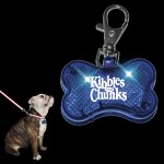 Promotional Custom Blue LED Dog Bone Pet Safety Light - Domestic Print