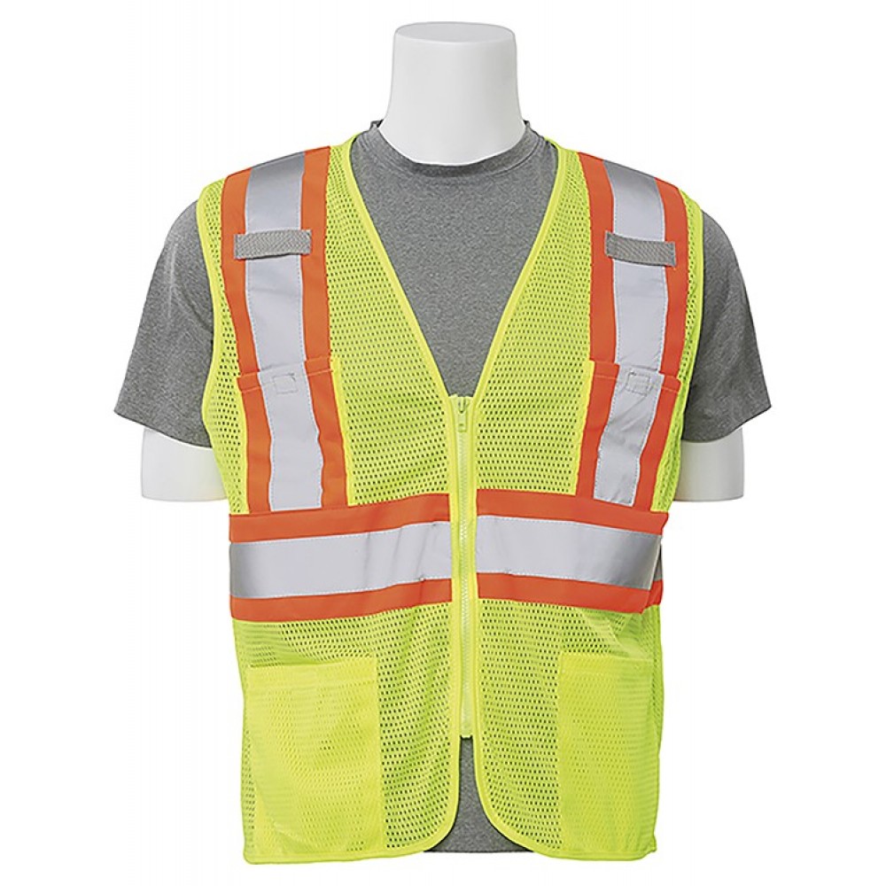 High Visibility Safety Vest - Contrasting Trim with Logo