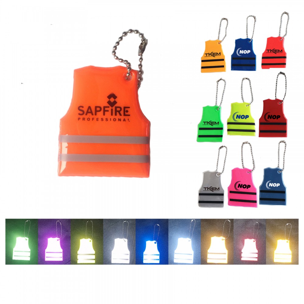 Reflective Safety Vest Keychain with Logo