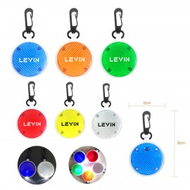 Personalized Round LED Reflector Clip Safety Light