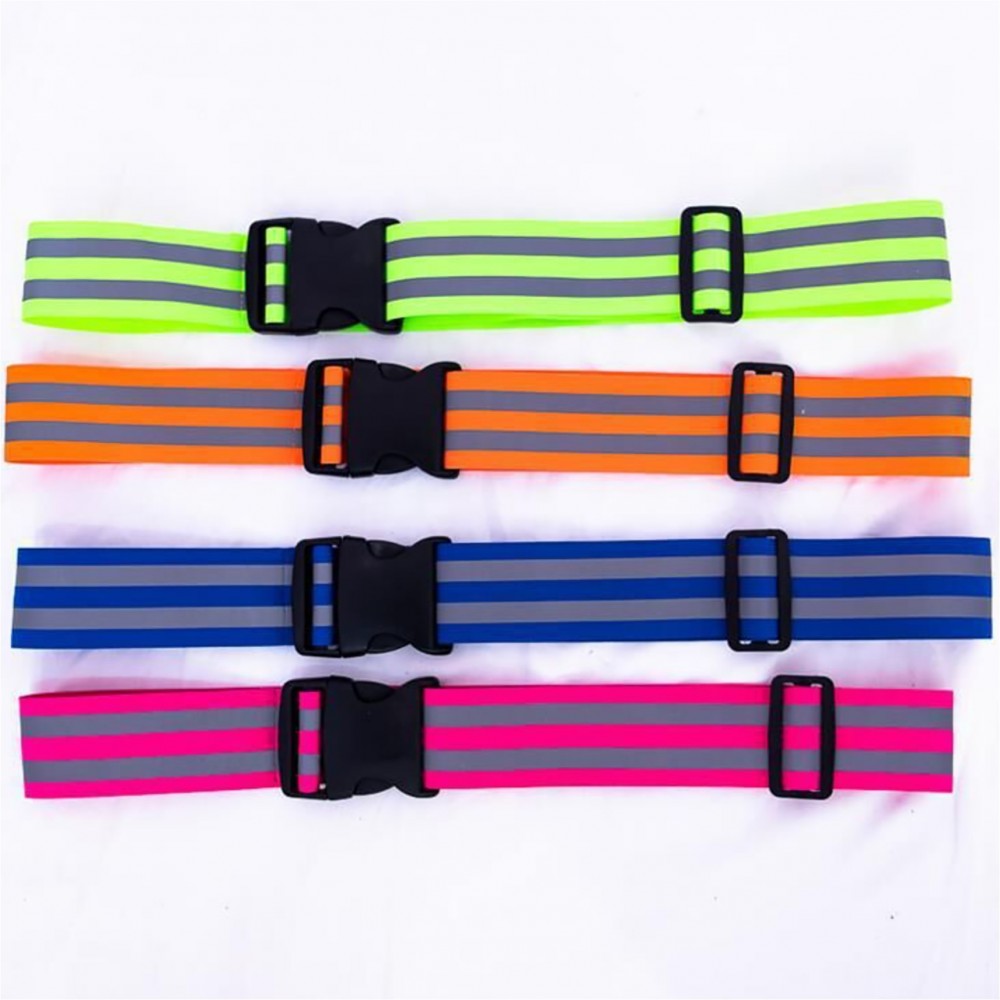 Logo Branded Reflective 2 Ankle high visibility elastic Safety Waist Belt