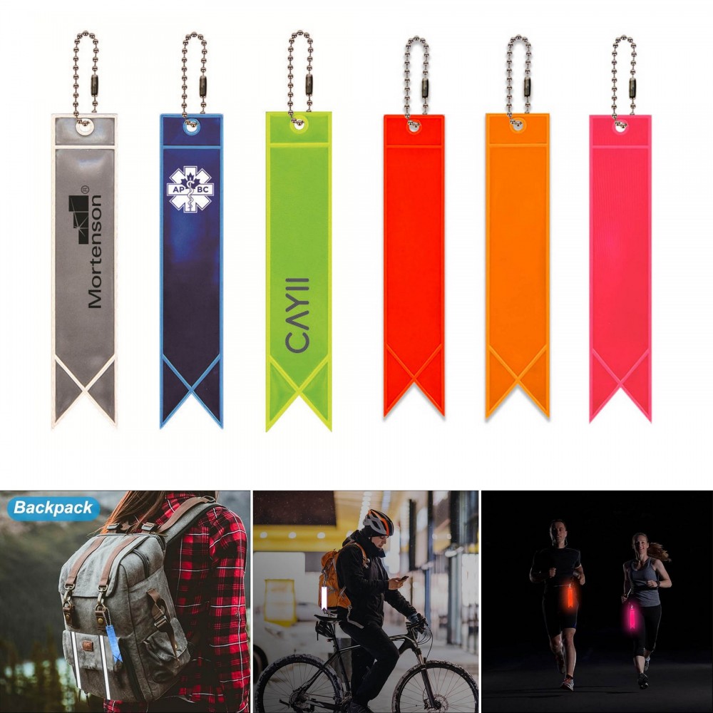 Safety Reflector Pendant Keychain with Logo