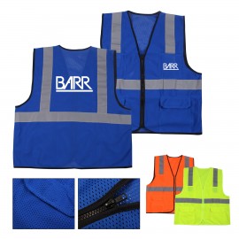 High Visibility Safety Vest with 4 Pockets with Logo