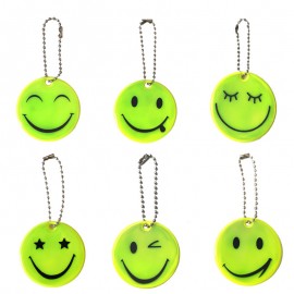 Smile Face PVC Reflective Keychain with Logo  Smile Face PVC Reflective Keychain with Logo