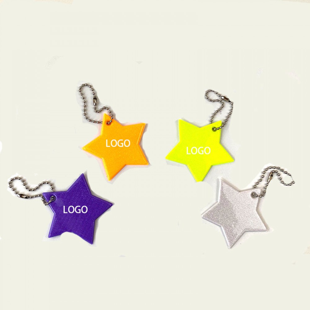 2'' x 2'' PVC Night Riding Reflective Star Pendant Safety Reflector with Logo 2'' x 2'' PVC Night Riding Reflective Star Pendant Safety Reflector with Logo
