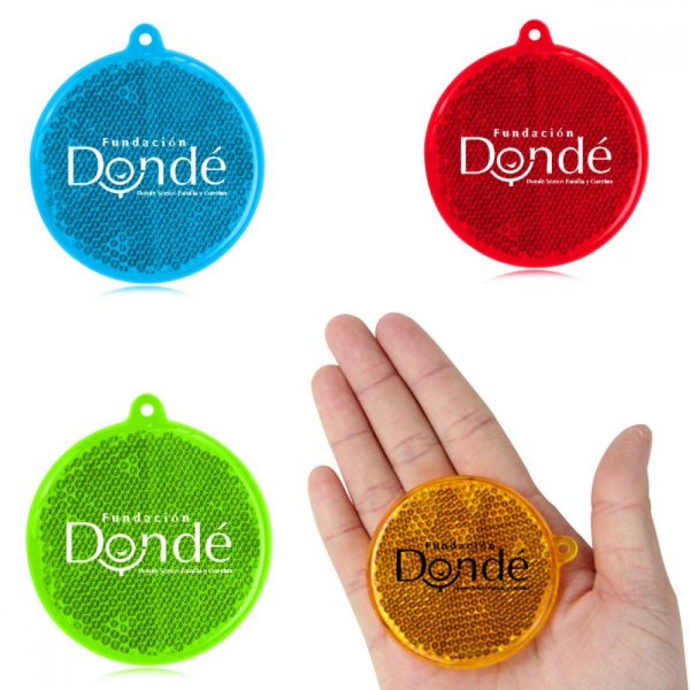 Custom Imprinted Round Pedestrian Safety Reflector Tag Custom Imprinted Round Pedestrian Safety Reflector Tag