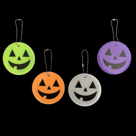 Round Pumpkin PVC Reflective Keychain with Logo  Round Pumpkin PVC Reflective Keychain with Logo