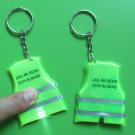 LED Flashlight PVC Reflective Vest Keychain with Logo