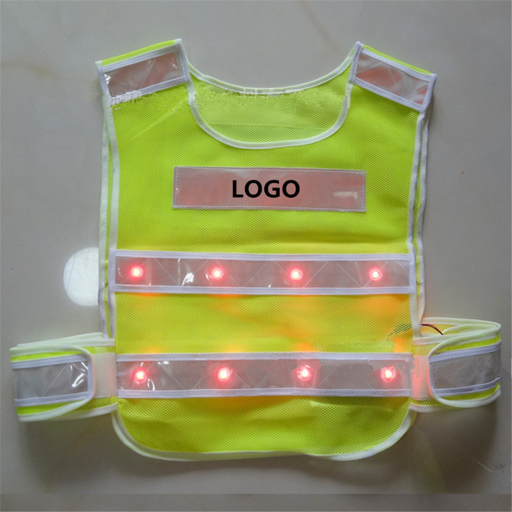 Customized LED Reflective Vest for Night Patrol/Cycling/Traffic