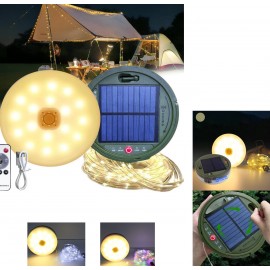 Portable Solar Powered and Tent Lantern with Remote Control & 5 Lighting Modes with Logo